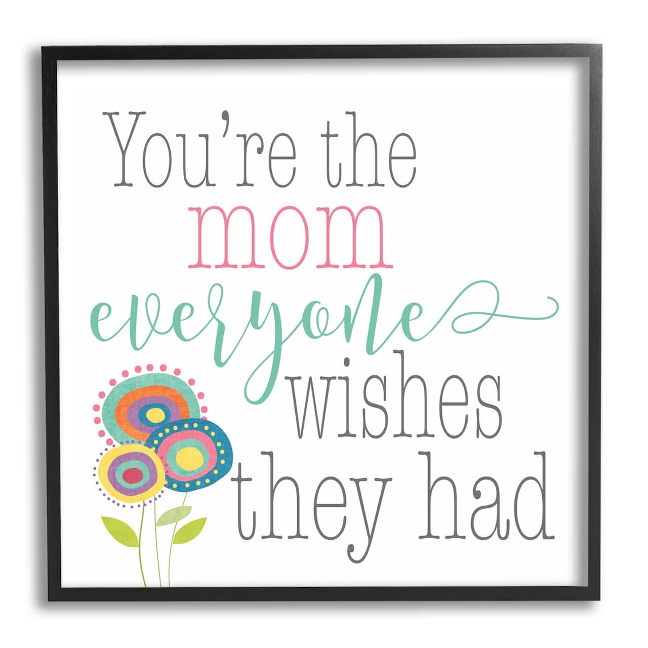 Stupell Industries Mom Everyone Wishes For Floral Framed Giclee Art